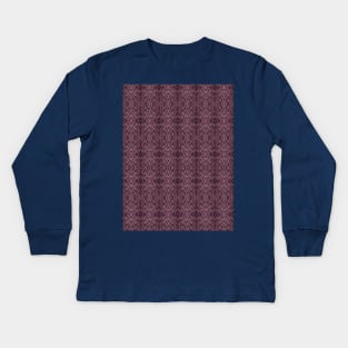 Burgundy Pattern Kids Long Sleeve T-Shirt